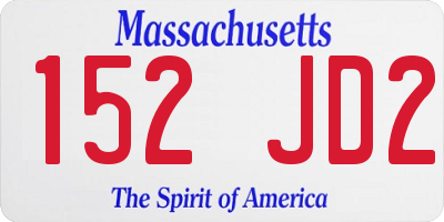 MA license plate 152JD2