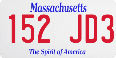 MA license plate 152JD3