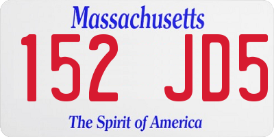 MA license plate 152JD5