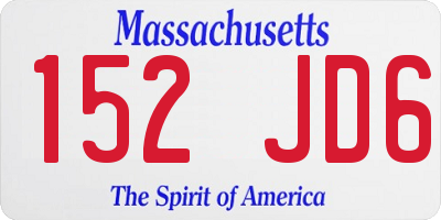 MA license plate 152JD6