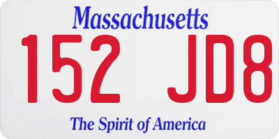 MA license plate 152JD8