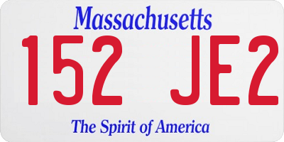 MA license plate 152JE2