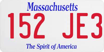 MA license plate 152JE3