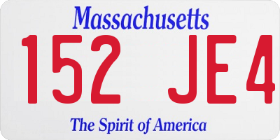 MA license plate 152JE4