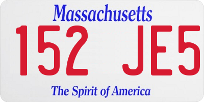 MA license plate 152JE5