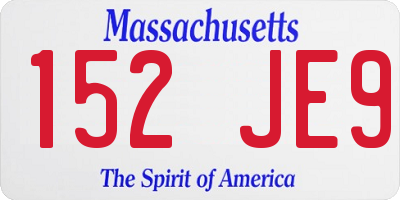 MA license plate 152JE9