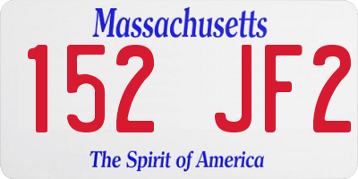 MA license plate 152JF2