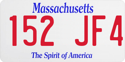 MA license plate 152JF4