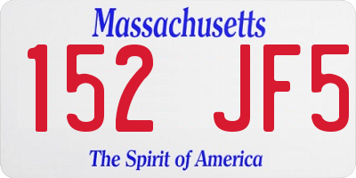MA license plate 152JF5