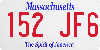 MA license plate 152JF6