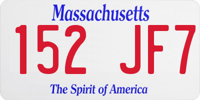 MA license plate 152JF7