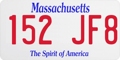 MA license plate 152JF8