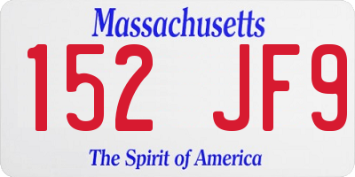 MA license plate 152JF9