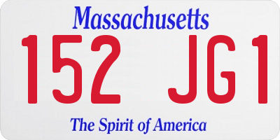 MA license plate 152JG1
