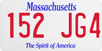 MA license plate 152JG4