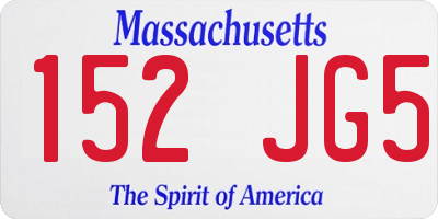 MA license plate 152JG5