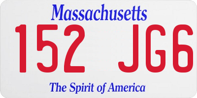 MA license plate 152JG6