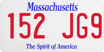 MA license plate 152JG9