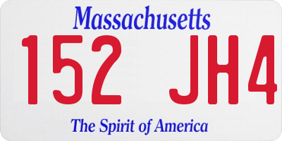 MA license plate 152JH4