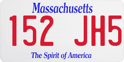 MA license plate 152JH5