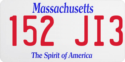 MA license plate 152JI3