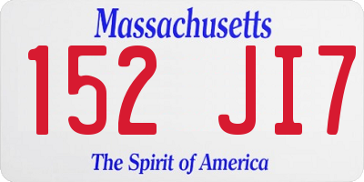 MA license plate 152JI7