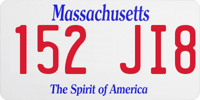 MA license plate 152JI8