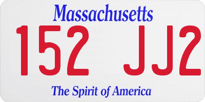 MA license plate 152JJ2