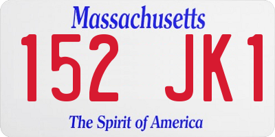 MA license plate 152JK1