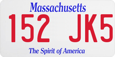 MA license plate 152JK5