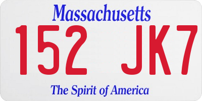 MA license plate 152JK7