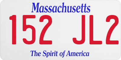 MA license plate 152JL2