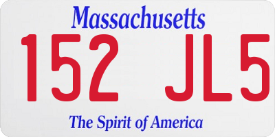 MA license plate 152JL5
