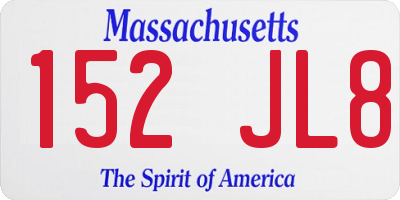 MA license plate 152JL8