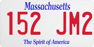 MA license plate 152JM2