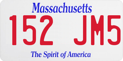 MA license plate 152JM5
