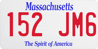 MA license plate 152JM6