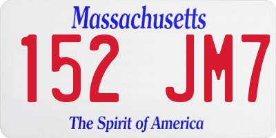 MA license plate 152JM7