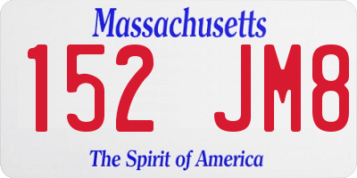 MA license plate 152JM8
