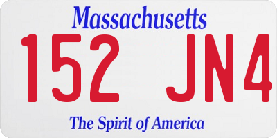 MA license plate 152JN4