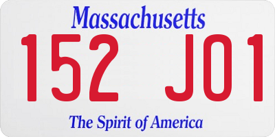MA license plate 152JO1