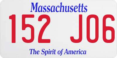 MA license plate 152JO6