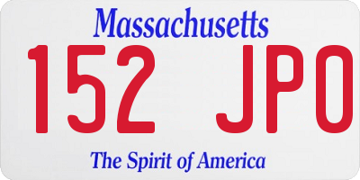 MA license plate 152JP0
