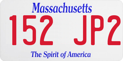 MA license plate 152JP2