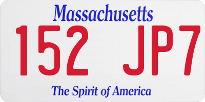 MA license plate 152JP7