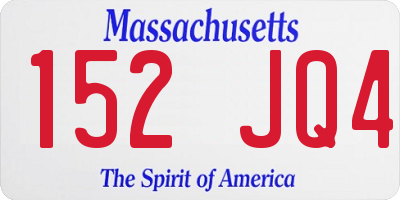 MA license plate 152JQ4
