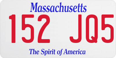 MA license plate 152JQ5