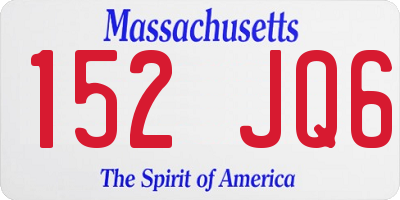 MA license plate 152JQ6