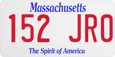 MA license plate 152JR0