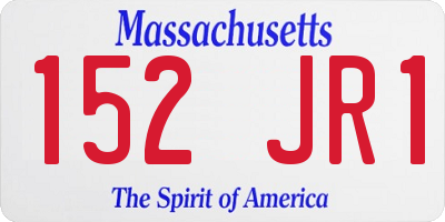 MA license plate 152JR1